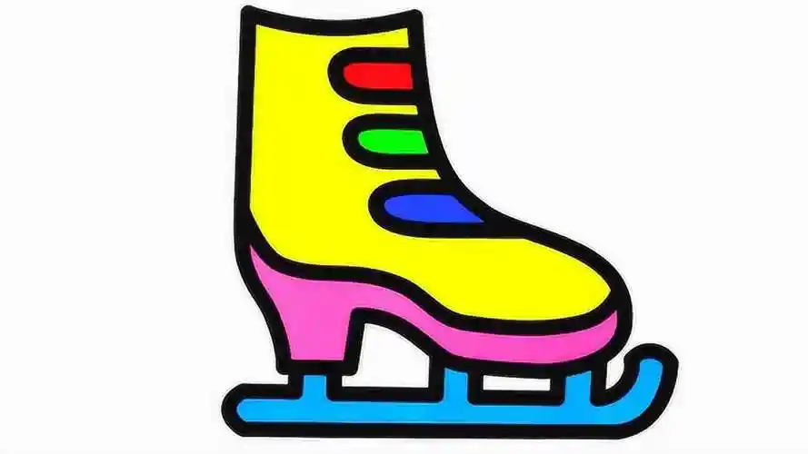 儿童简笔画彩色溜冰鞋子