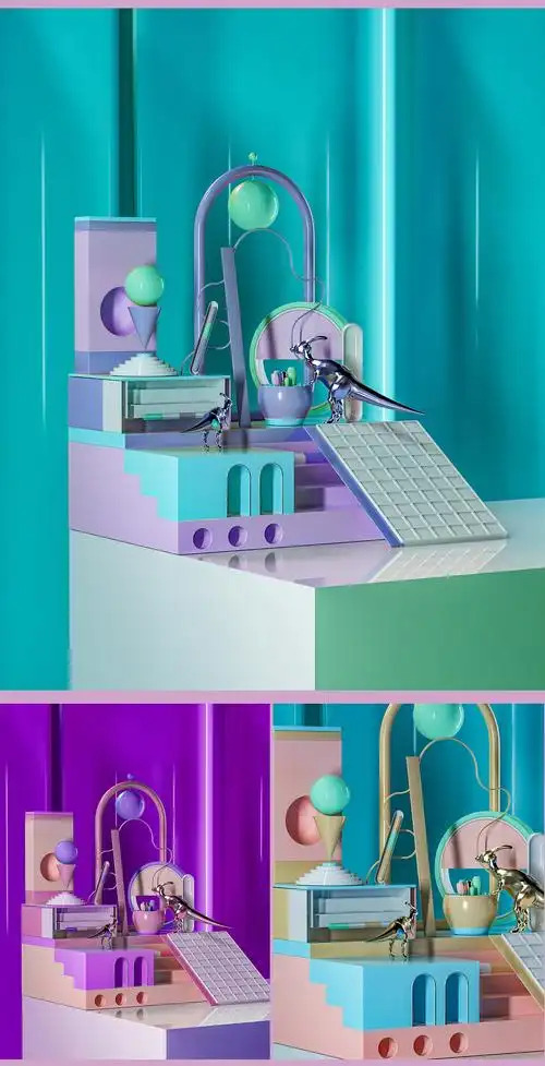 c4d建模oc40渲染抽象海报1