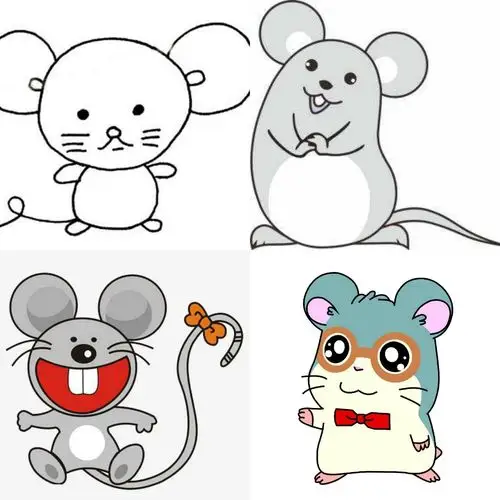 这是卡通小老鼠,适合于低年级的小朋友画哟.