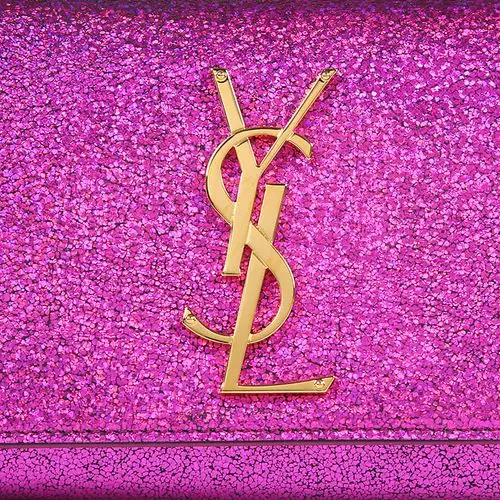 saint laurent paris/圣罗兰 经典ysl金属logo亮片牛皮链条包 女士单