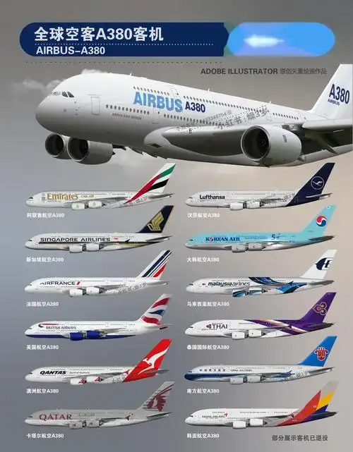 空客air bus a380客机.图片仅