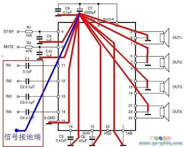 tda7850功放人声很小,电流声非常大,请问是怎么回事