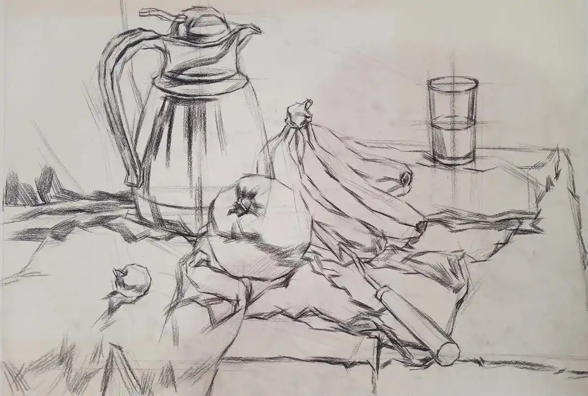 素描静物步骤图