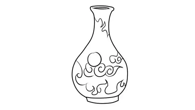 花瓶简笔画(花瓶简笔画花纹黑白)