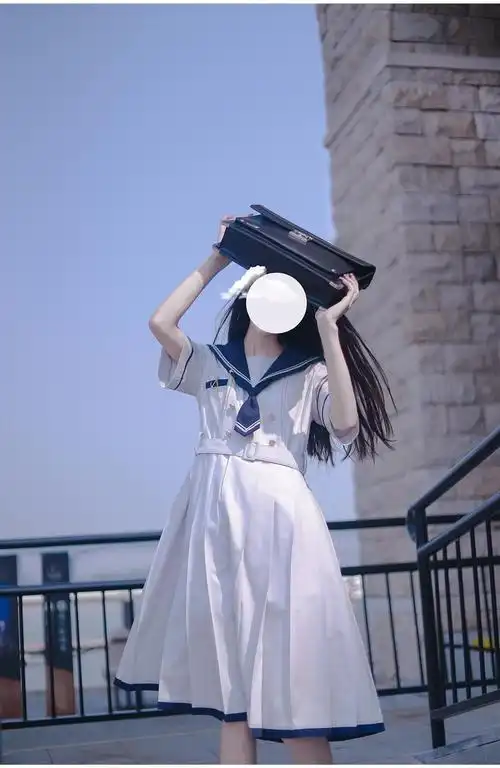 2024夏季日系jk水手服海军领元气少女中长款收腰学院