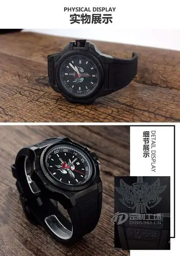 战狼2吴京人气同款手表定制黑色运动腕表防水防摔多功能手表定制机械