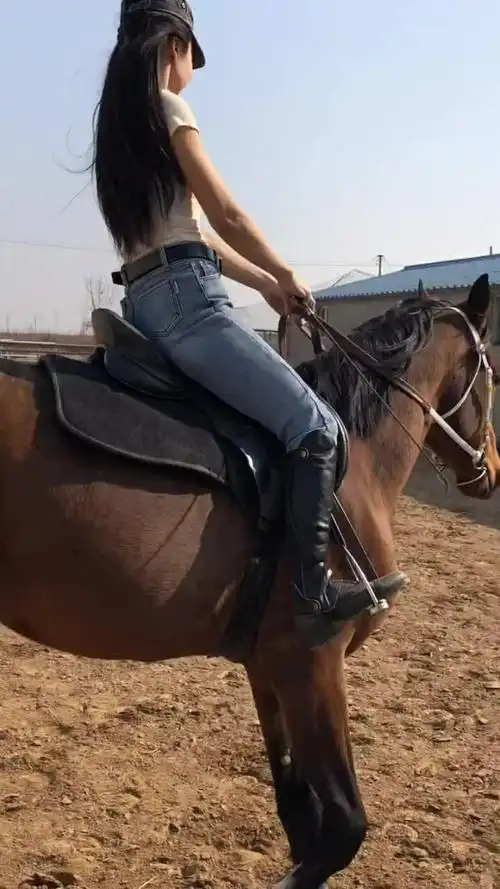 小姐姐骑马的样子还真是酷,太迷人了