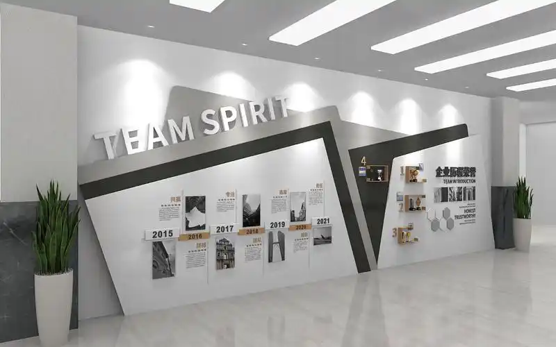 黑白灰公司历程形象墙 企业荣誉文化墙