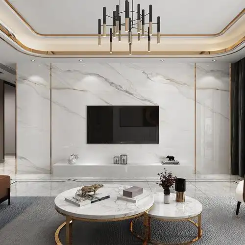 岩板电视背景墙2021年新款大理石客厅瓷砖板面整张瓷砖背景墙
