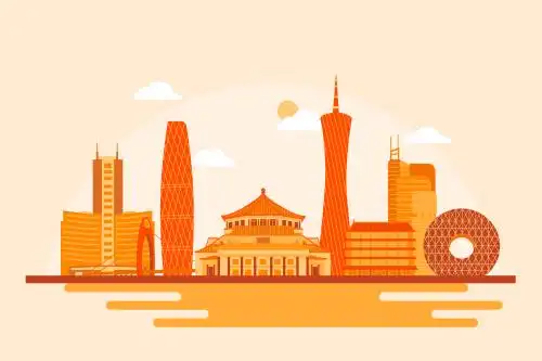 广州城市地标建筑矢量插画