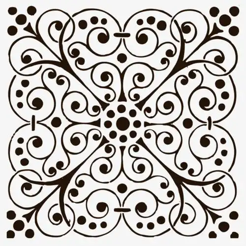 简约正方形花纹【高清边框纹理png素材】-90设计