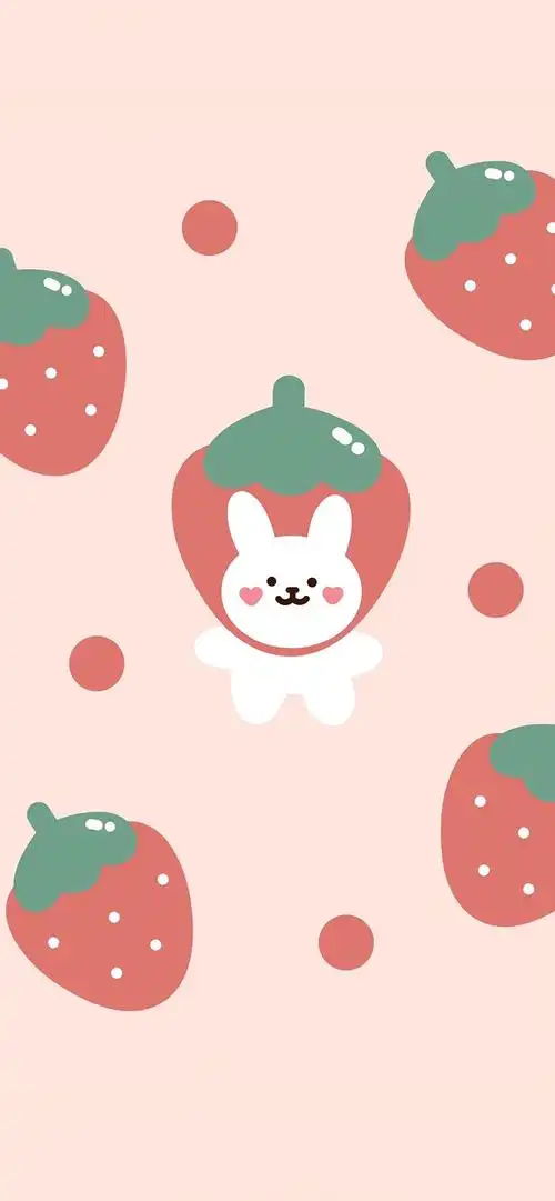 粉色系壁纸 小清新可爱风 草莓壁纸