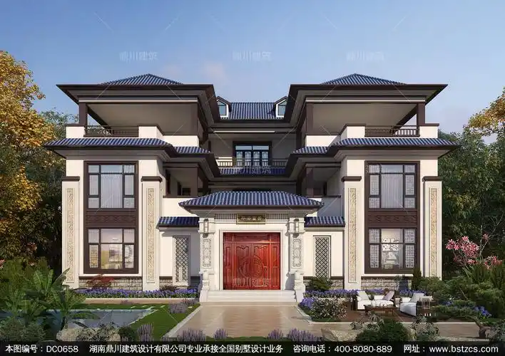 三合院施工图纸及效果图_农村小三合院设计,鼎川建筑_三层别墅_图纸