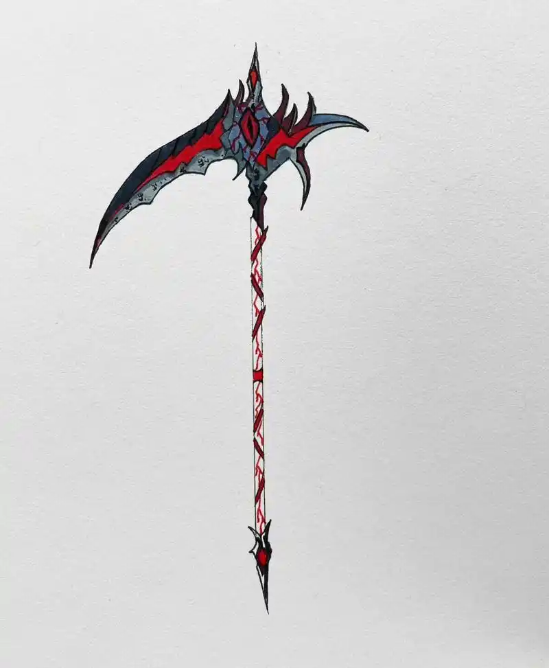 血元素暗元素镰刀绘画过程