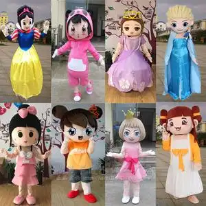 小女孩人物舞蹈活动人偶服白雪公主舞台道具艾莎卡通行走玩偶服装