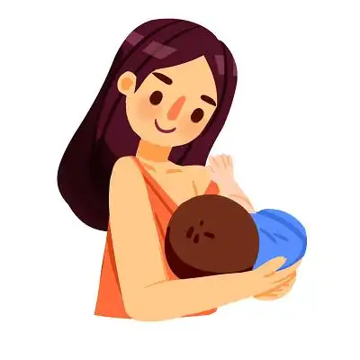 妈妈母亲卡通手绘母乳喂养周母婴人物插画素材