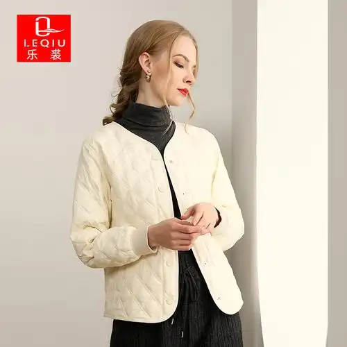 乐裘反季清仓羽绒服女短款轻薄白鹅绒内胆运动新款羽绒棒球服外套