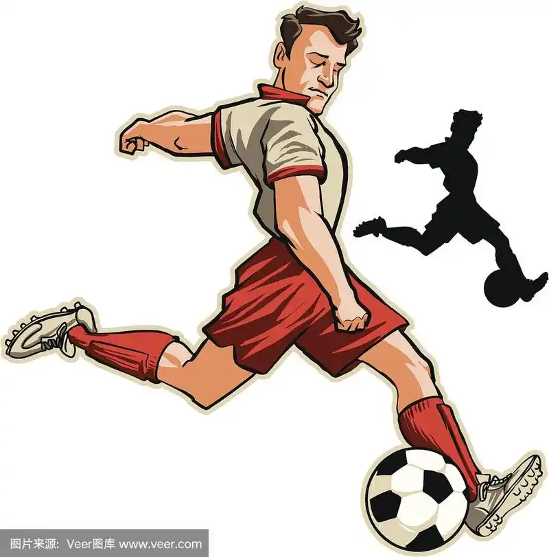 卡通的足球运动员