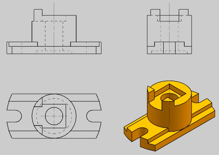 求大神还原正等轴测图 机械制图