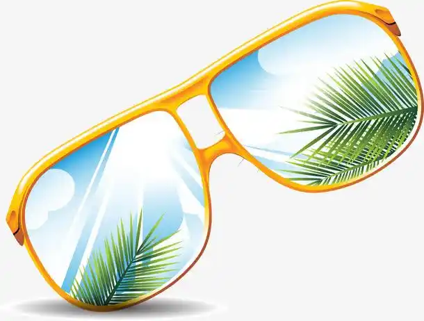 矢量手绘反光的眼镜