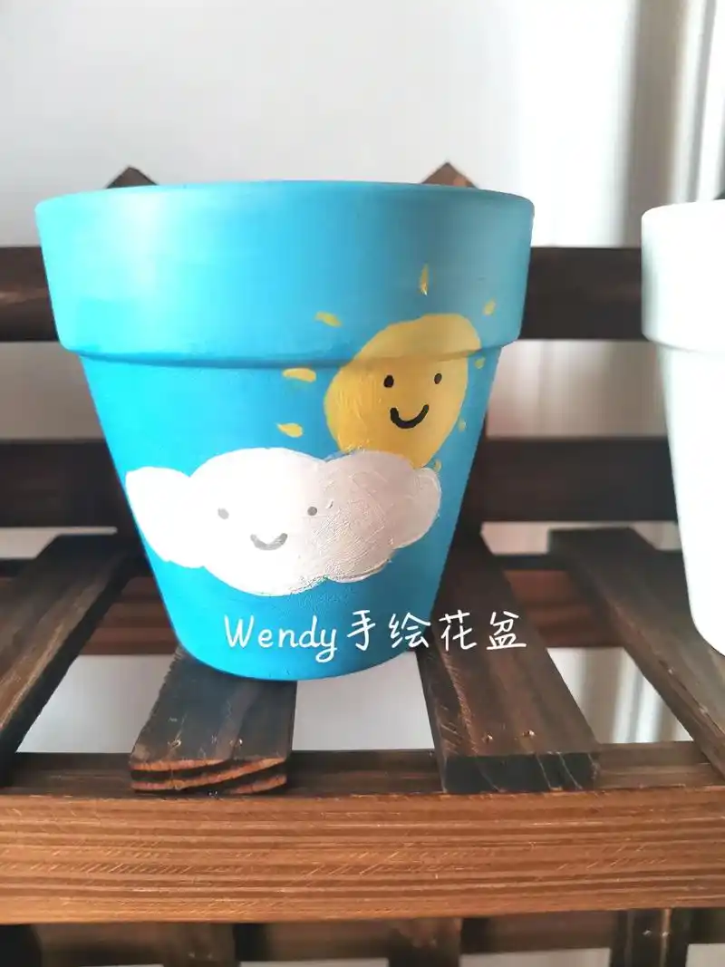 花盆 #手绘 #我要上热门 #diy #多肉 #陶瓷 #喜 - 抖音