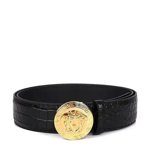 【versace范思哲 腰带】versace/范思哲皮带 新款男士鳄鱼纹牛皮