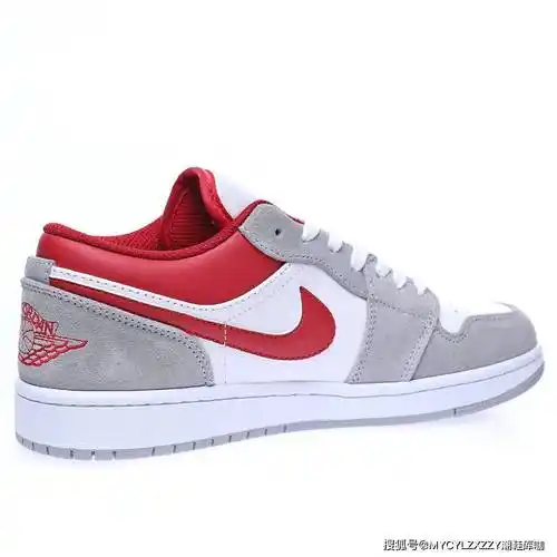 nikeairjordan1lowaj1乔丹一代低帮运动篮球鞋浅灰白大学红dc6991016