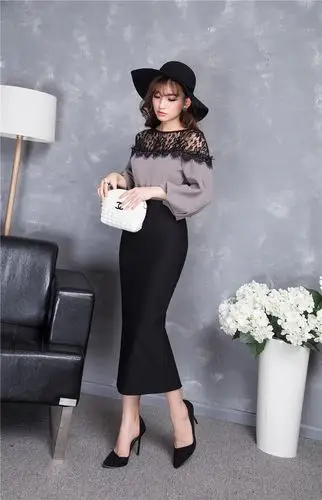 女装 半身裙 碧貂 春夏季包臀长裙女高腰半身裙开叉一步裙显瘦中长款