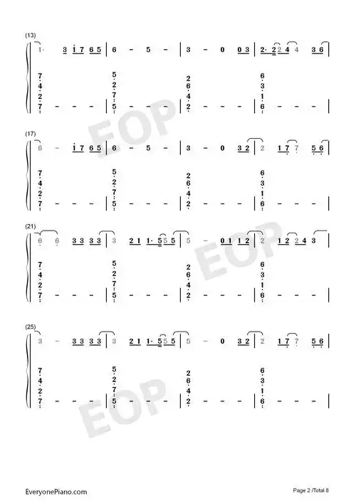 the spectre-alan walker双手简谱预览