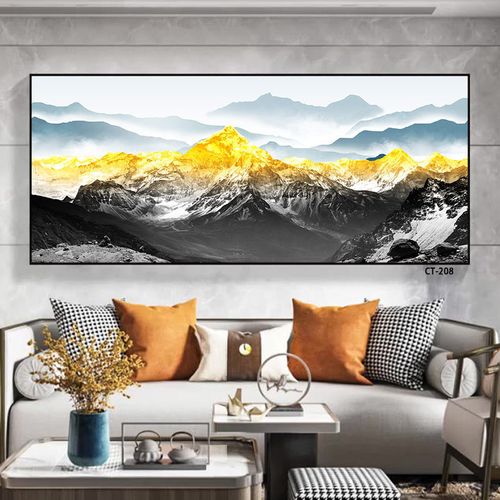 新中式客厅装饰画背靠金山沙发背景墙壁画办公室3d立体山水画挂画ct11