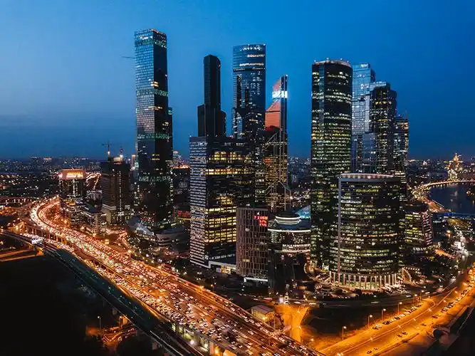 繁华都市高空夜景图片