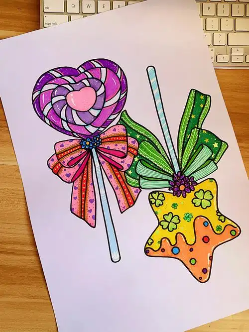 儿童绘画课程教学我爱棒棒糖