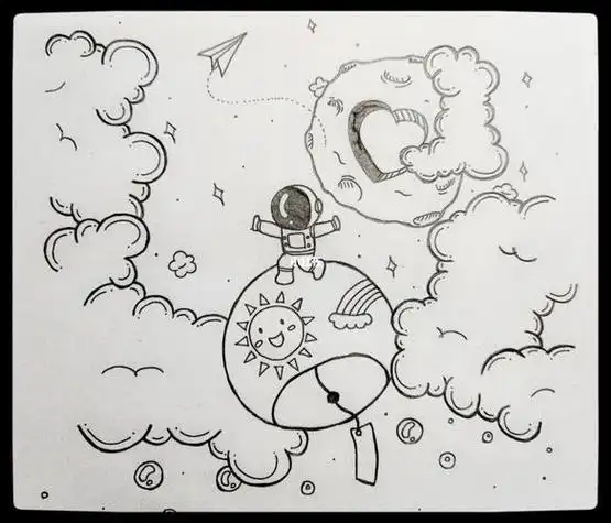 未来的自己简笔画集未来自己的职业简笔画儿童画简笔画未来世界在未来