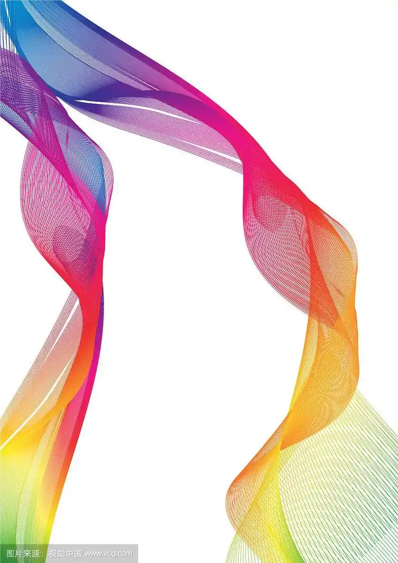 彩虹丝带抽象形状