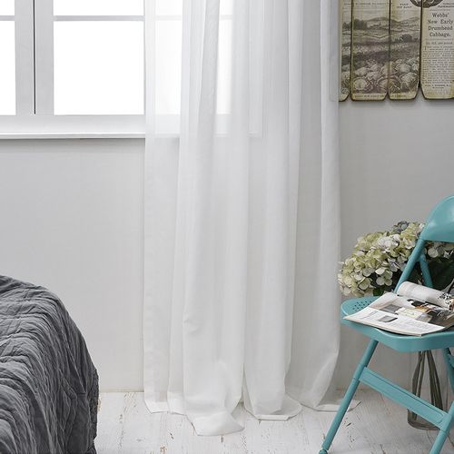 窗纱简约现代成品隔断卧室装饰雪纺白沙清仓阳台纱窗帘白色纱帘