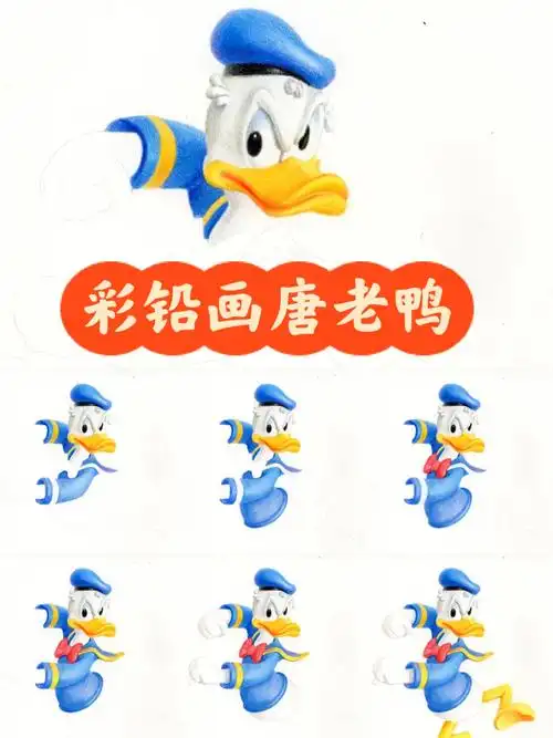 小学段可以尝试的彩铅画唐老鸭|图片过程