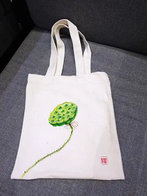 手绘帆布袋-禅是一枝花