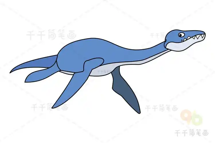 古生物蛇颈龙简笔画