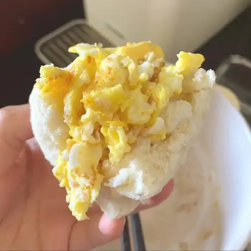 早餐分享馒头夹芝士煎蛋