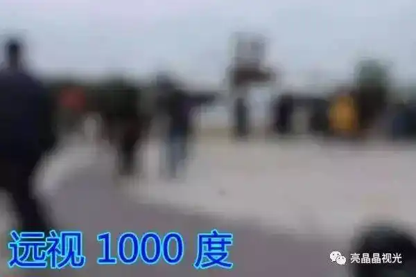 模拟从远视1000度到近视1000度看到的效果