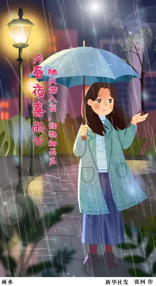 图表插画二十四节气雨水雨水二