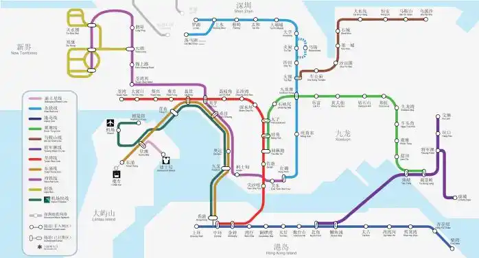 香港地铁线路图