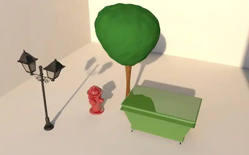 cartoon street-elements model