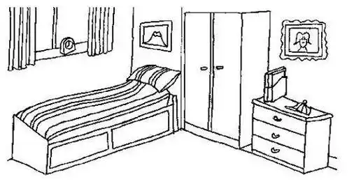 卧室简笔画8月最新 卧室简笔画简单又漂亮