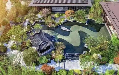 中式园林俯瞰(中式园林鸟瞰图)中式园林俯瞰