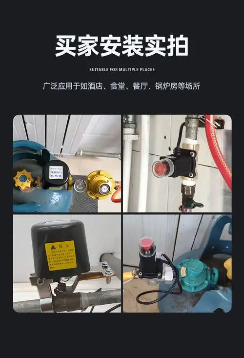 凌防(lfang)电磁切断阀可通用醉米燃气报警器商用天然气自动断气钢瓶