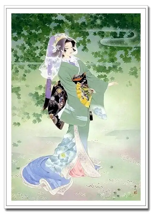 《美人绘》--日本画家森田春代日本仕女画作品赏析_工笔