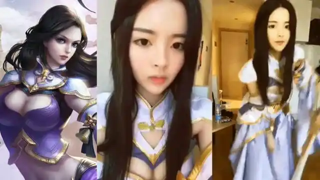 杨超越成名前cos露娜曝光,身材还是画上去的,网友怒赞:太清纯