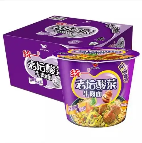统一方便面桶装老坛酸菜牛肉味120克