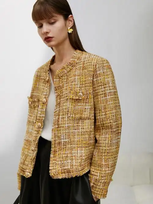 veraveins小香风粗花呢外套